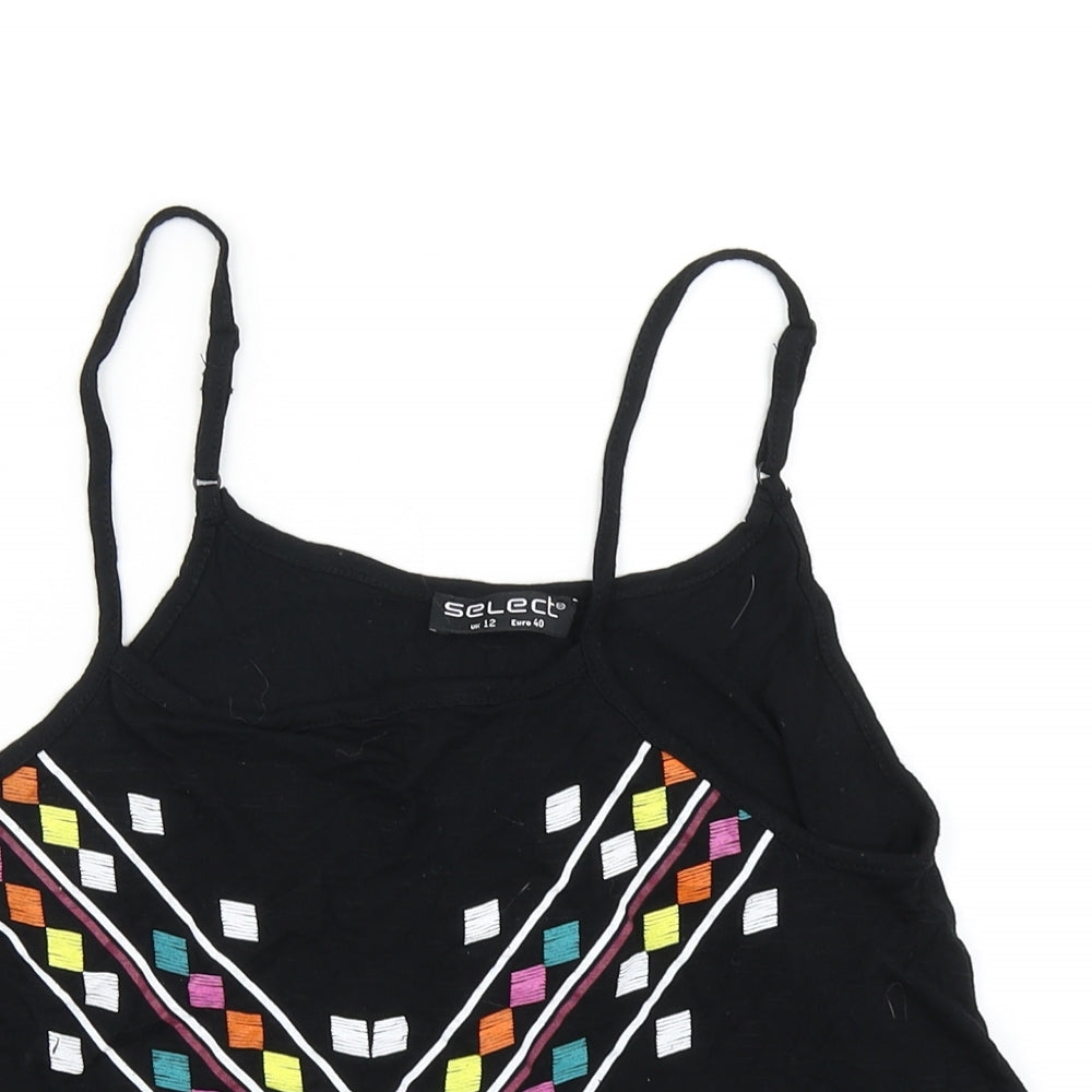 Select Womens Black   Cropped Tank Size 12