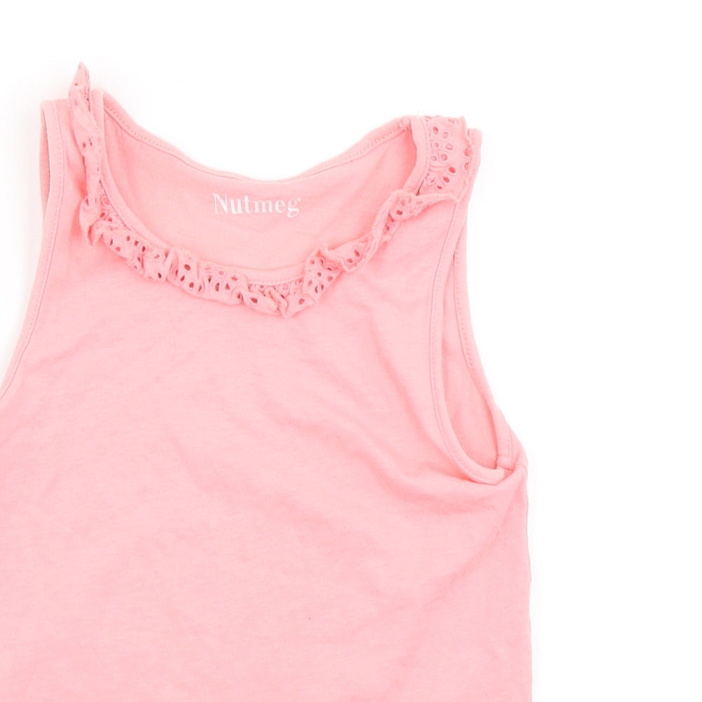 Nutmeg Girls Pink   Basic Tank Size 7-8 Years