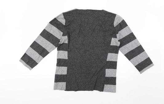 aw Womens Multicoloured Striped  Pullover Jumper Size 10