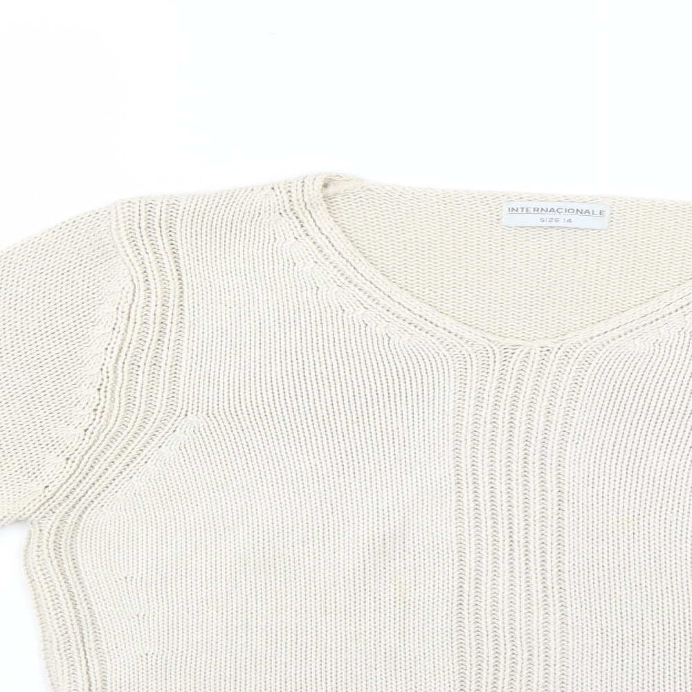 Internacionale Womens Beige   Pullover Jumper Size 14