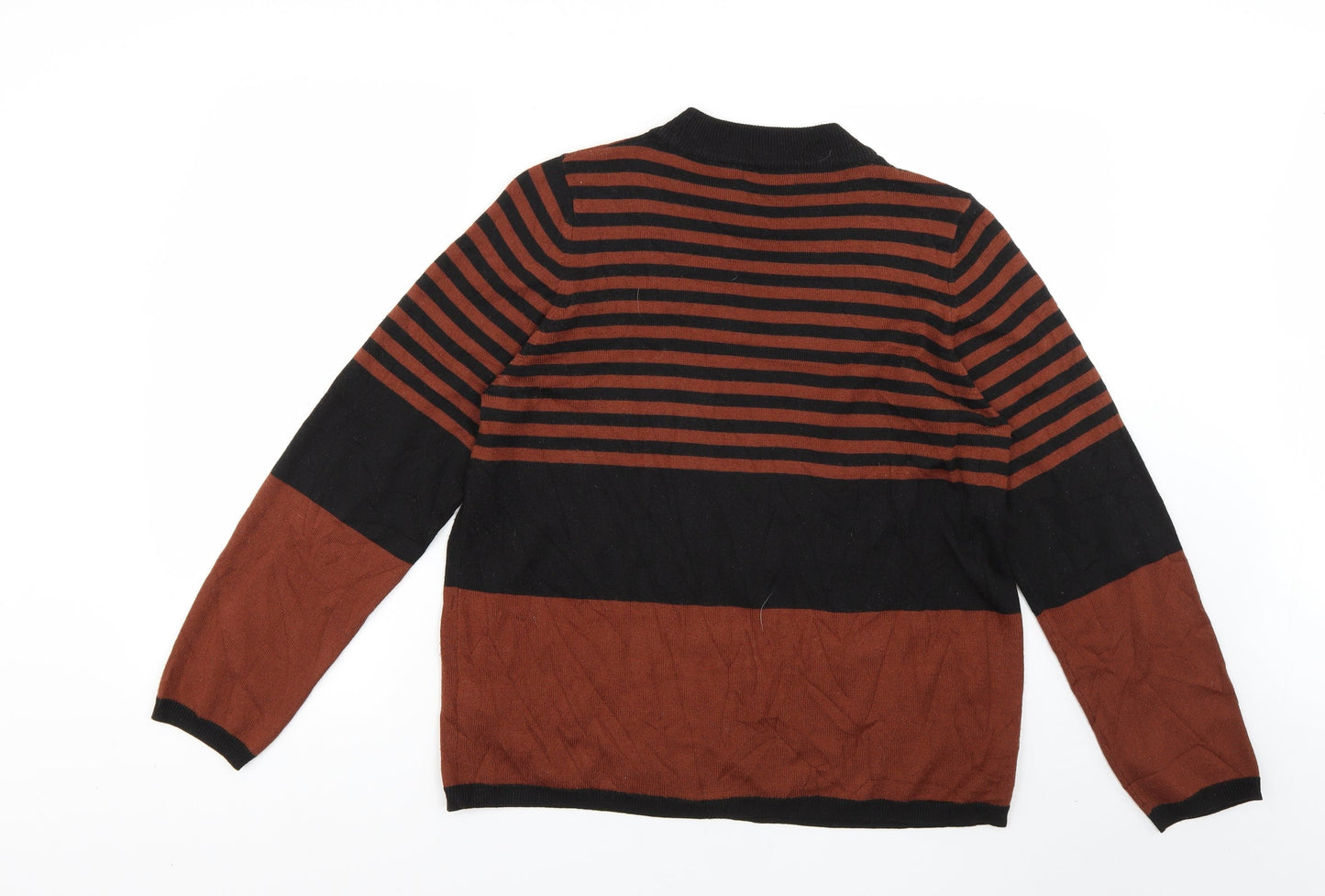 marks Womens Brown Geometric  Pullover Jumper Size 16