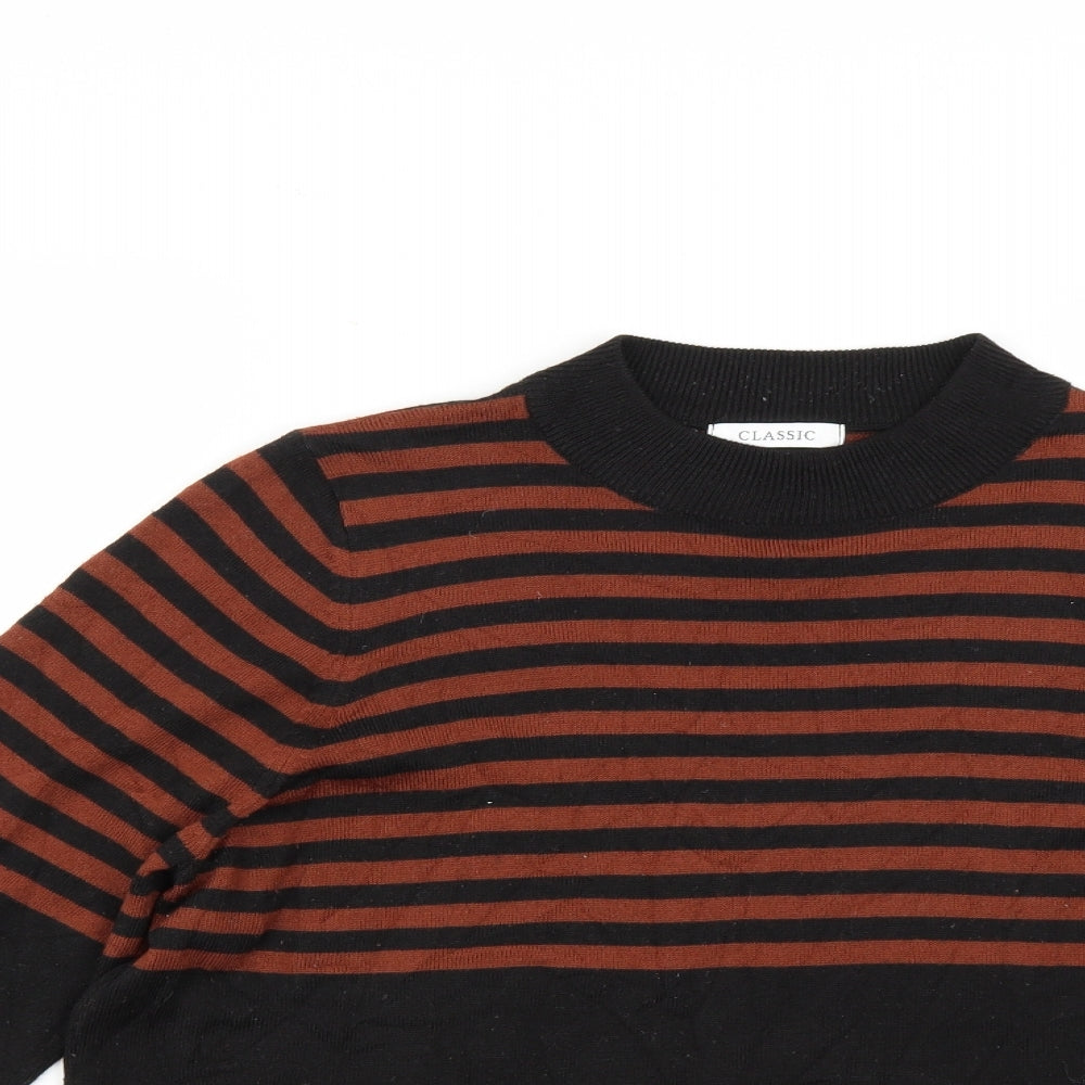 marks Womens Brown Geometric  Pullover Jumper Size 16