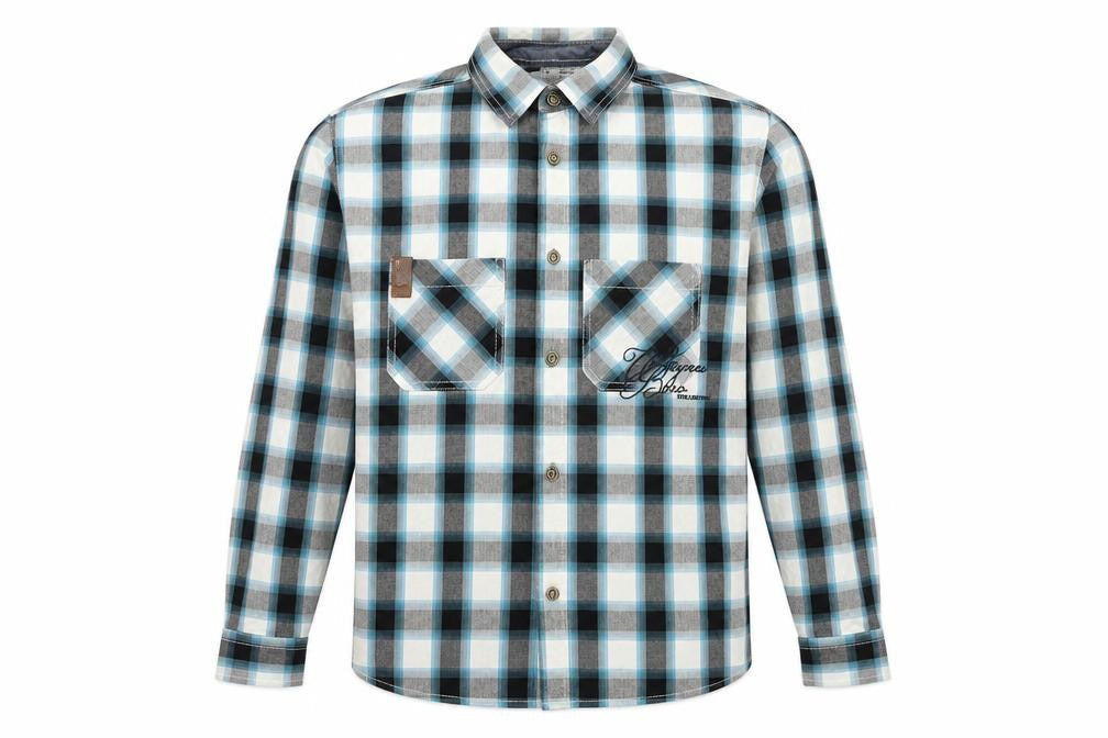 Angelo Litrico Mens Black Check   Button-Up Size M