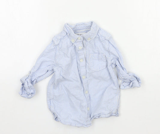 Marks and Spencer Boys Blue   Basic Button-Up Size 18-24 Months