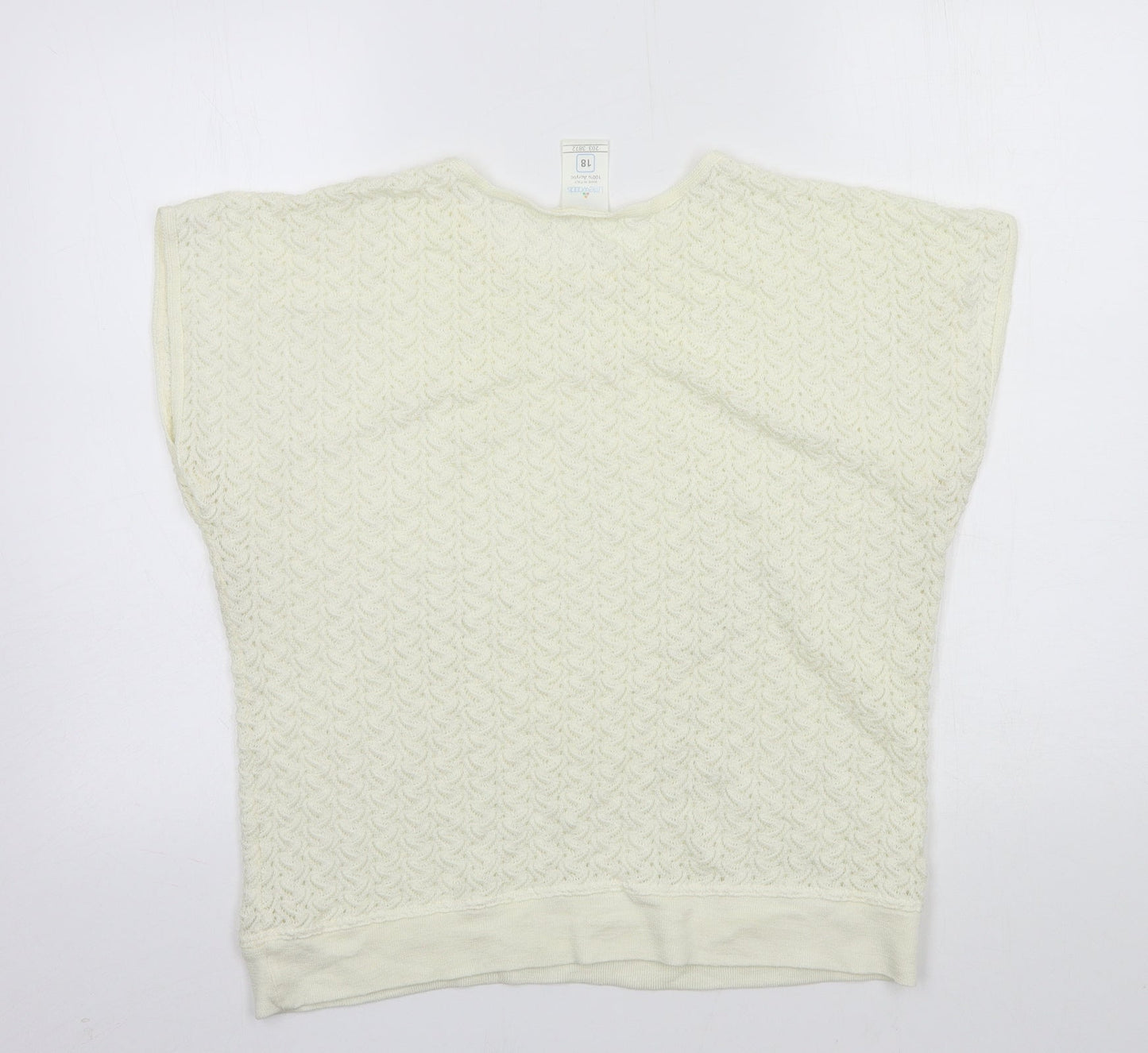 Littlewoods Womens Ivory  Knit Basic T-Shirt Size 18