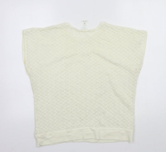 Littlewoods Womens Ivory  Knit Basic T-Shirt Size 18