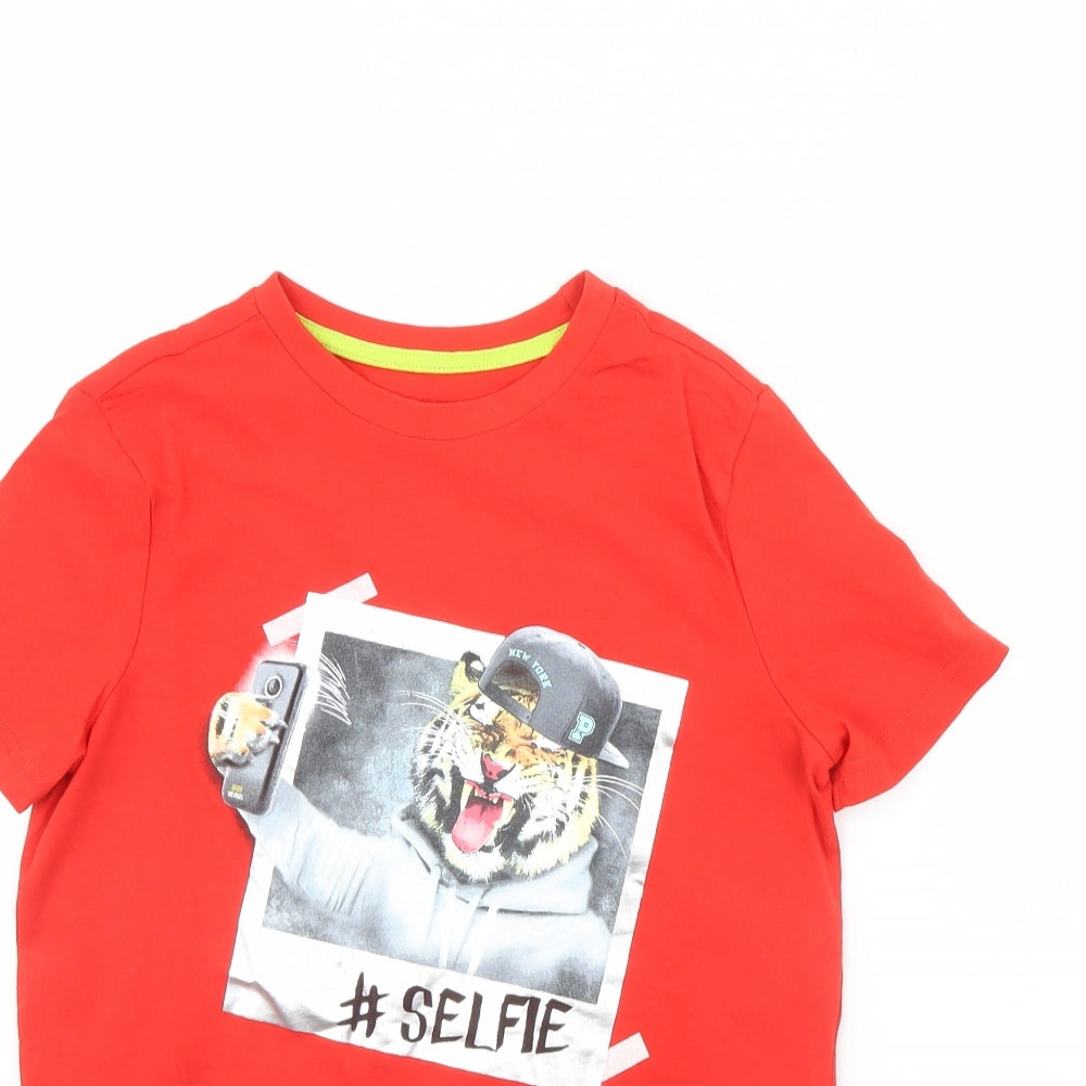 F&F Boys Red   Basic T-Shirt Size 8 Years  - SELFIE