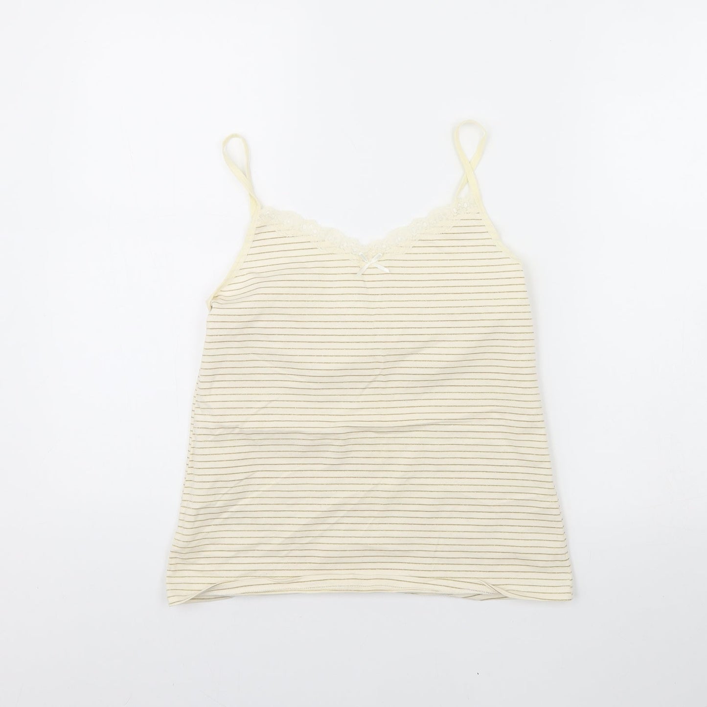 Preworn Womens Ivory Striped  Basic Tank Size 14