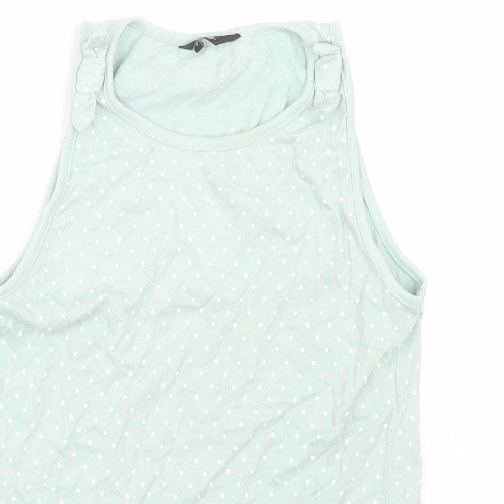 George Girls Green Polka Dot  Basic Tank Size 11-12 Years