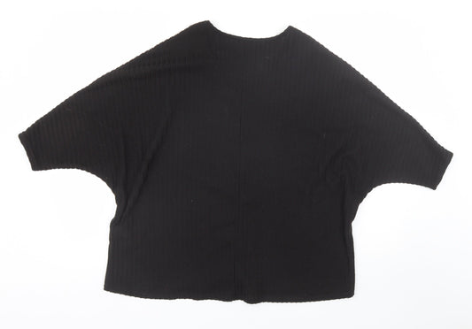 New Look Womens Black Striped  Basic T-Shirt Size S