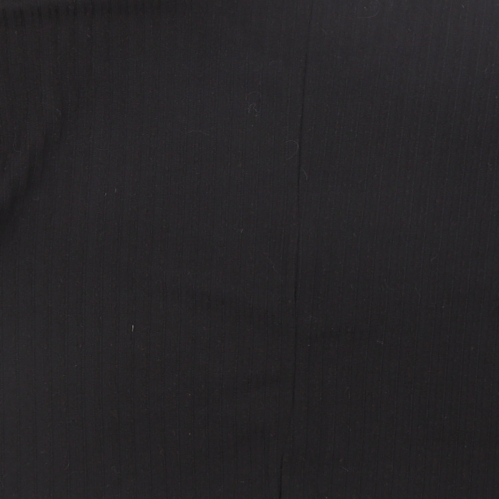 New Look Womens Black Striped  Basic T-Shirt Size S