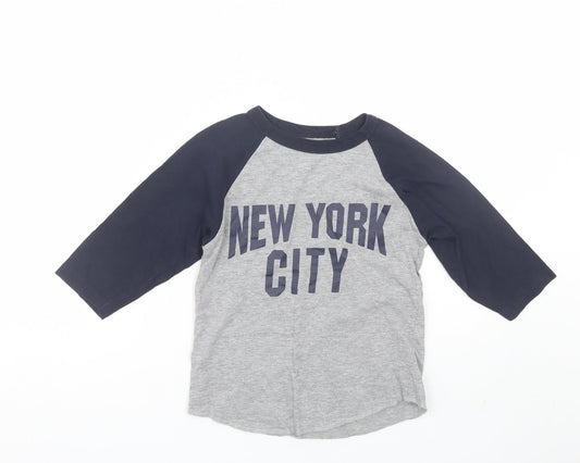 USA inc Boys Grey   Basic T-Shirt Size 6-7 Years  - NYC