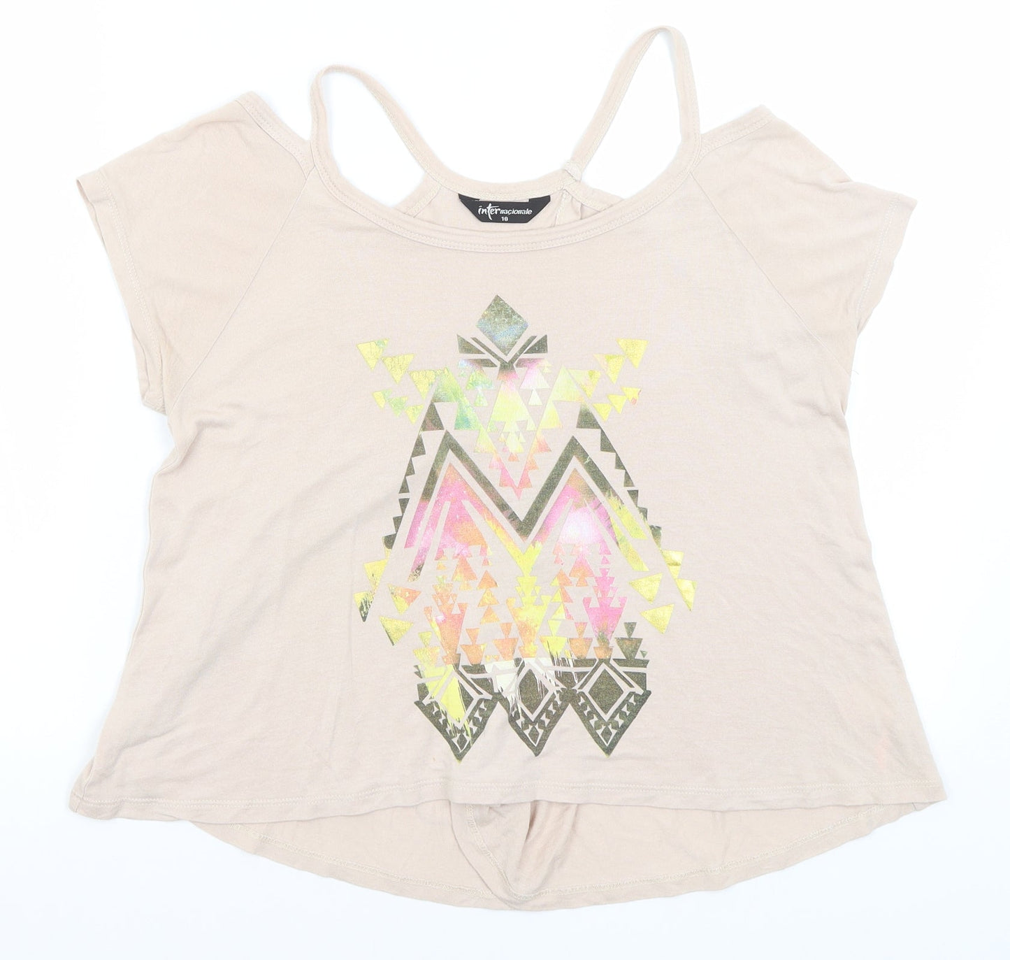 Internationale Womens Pink   Basic T-Shirt Size 10