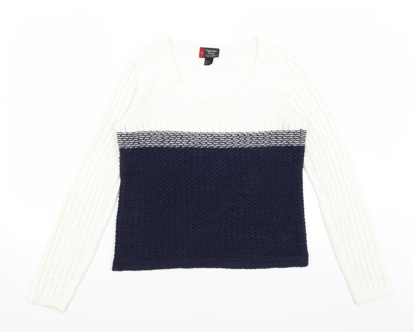 Sweater Shop Womens White   Pullover Jumper Size M