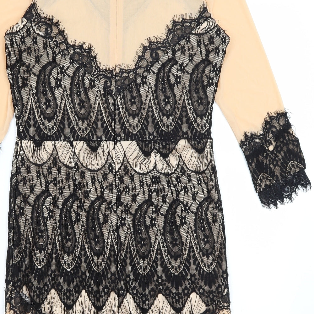 Boohoo Womens Pink Paisley  Pencil Dress  Size 12