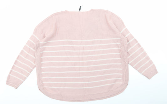 CASUALS  Womens Pink Striped  Pullover Jumper Size M