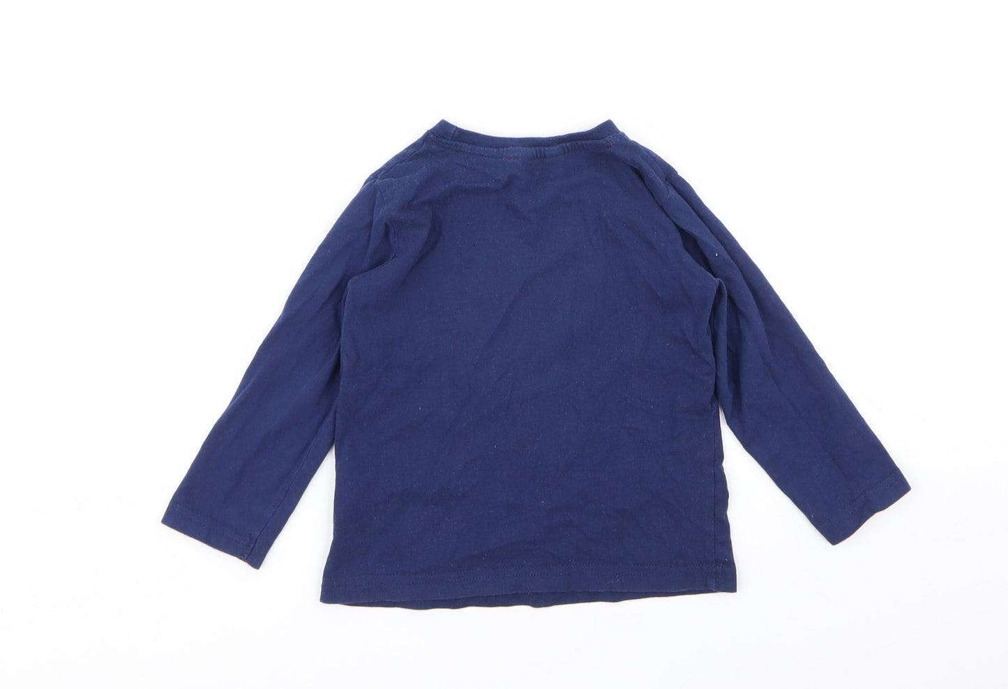 M&CO  Boys Blue Geometric  Basic T-Shirt Size 2-3 Years