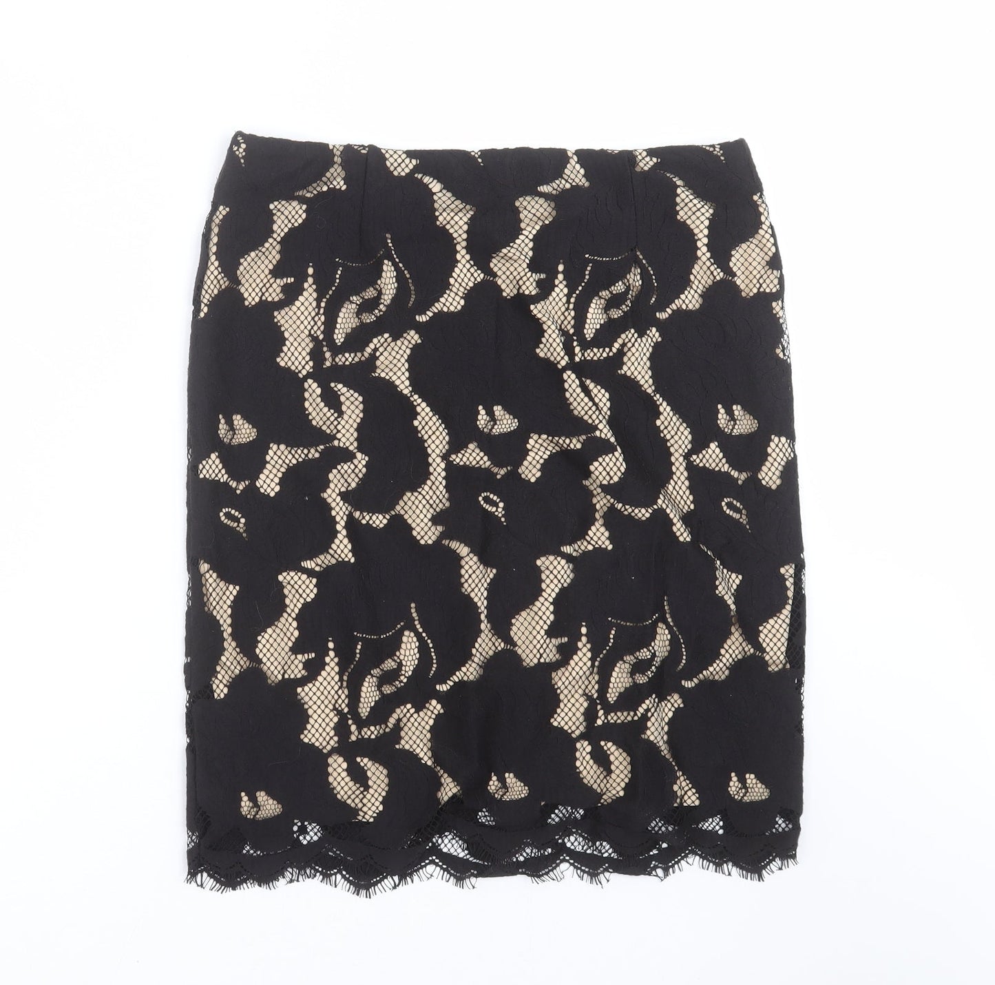 Max Studio Womens Black Floral  Straight & Pencil Skirt Size M