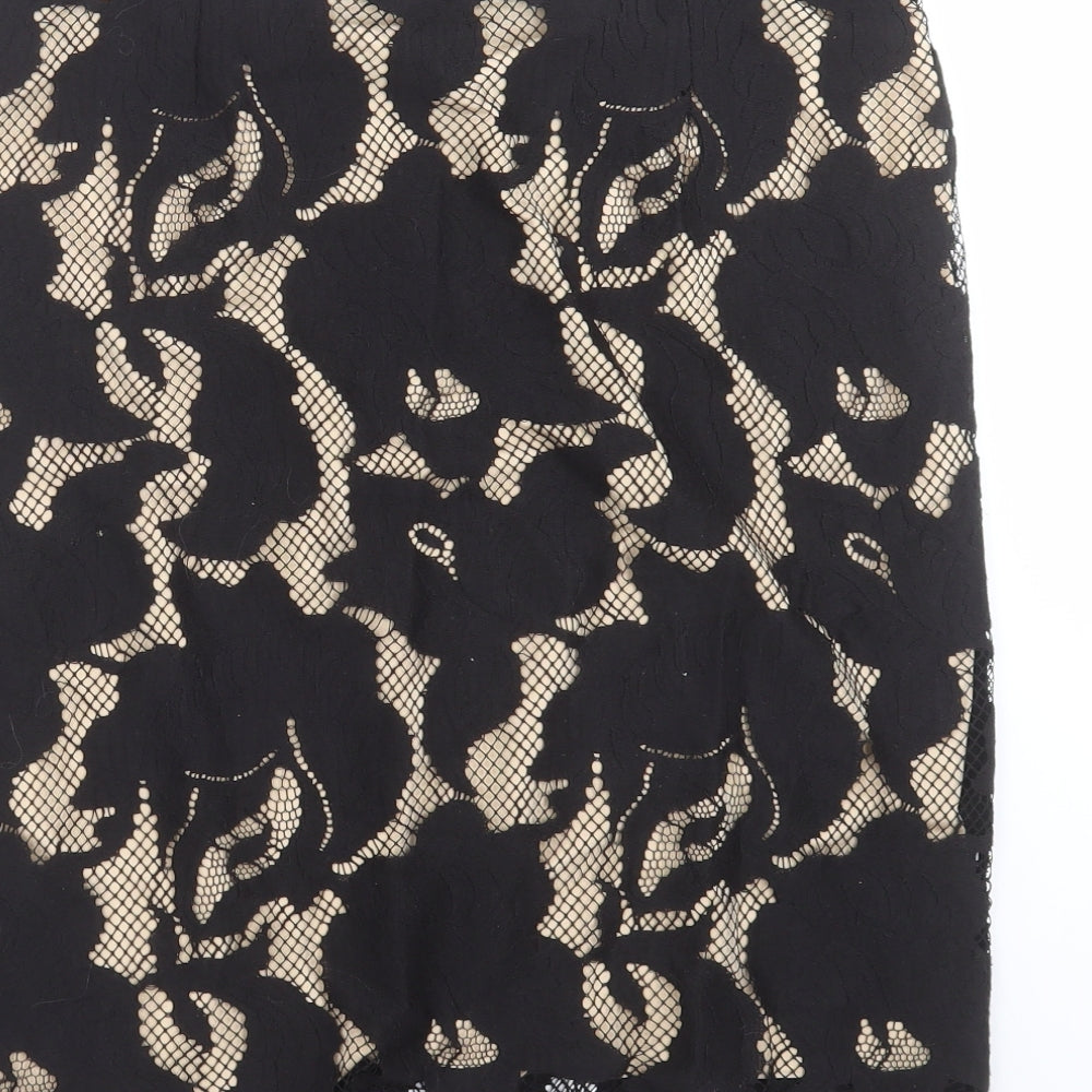 Max Studio Womens Black Floral  Straight & Pencil Skirt Size M