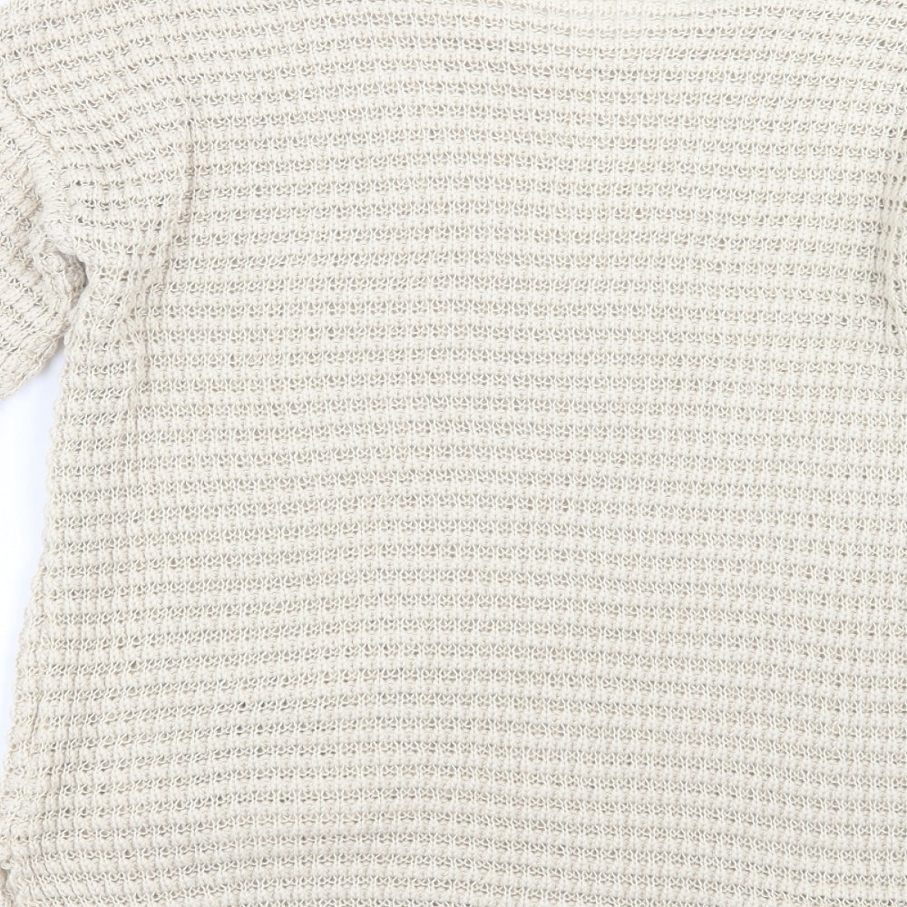 Wallis Womens Beige  Knit Pullover Jumper Size S  - open knit