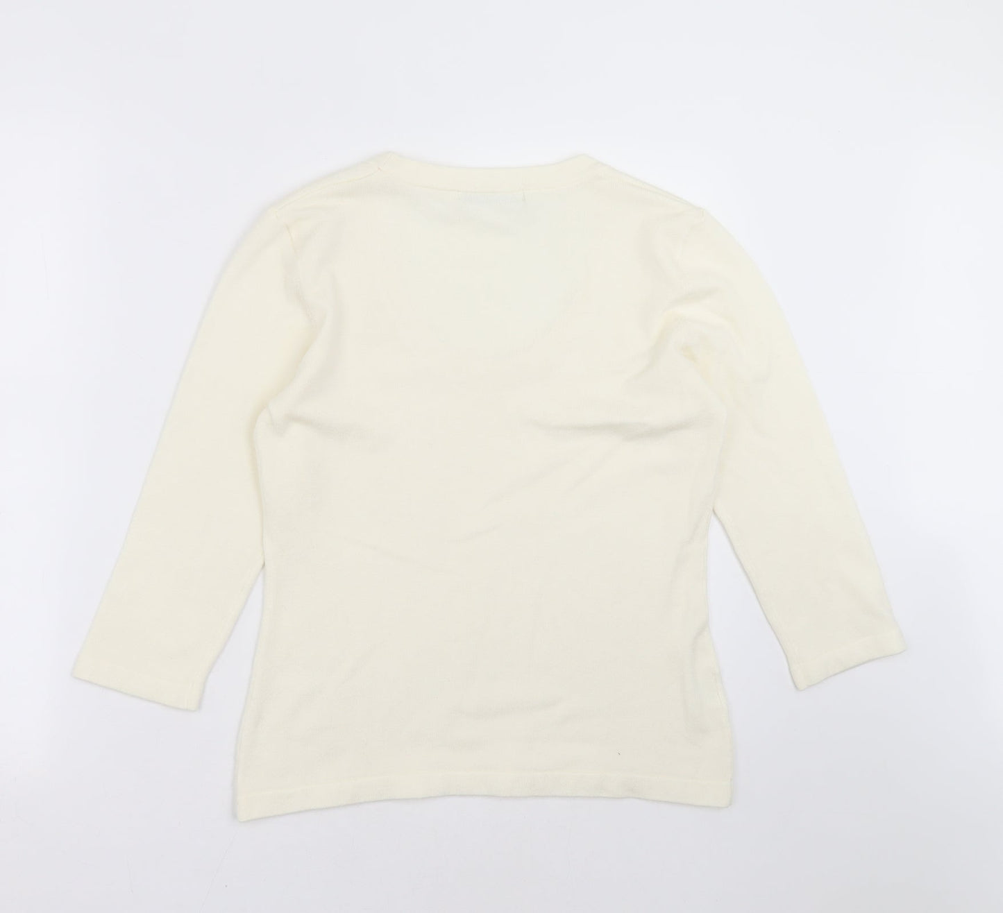 AMARANTO Womens Ivory  Knit Pullover Jumper Size 12
