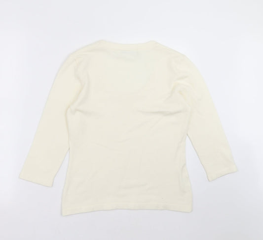 AMARANTO Womens Ivory  Knit Pullover Jumper Size 12
