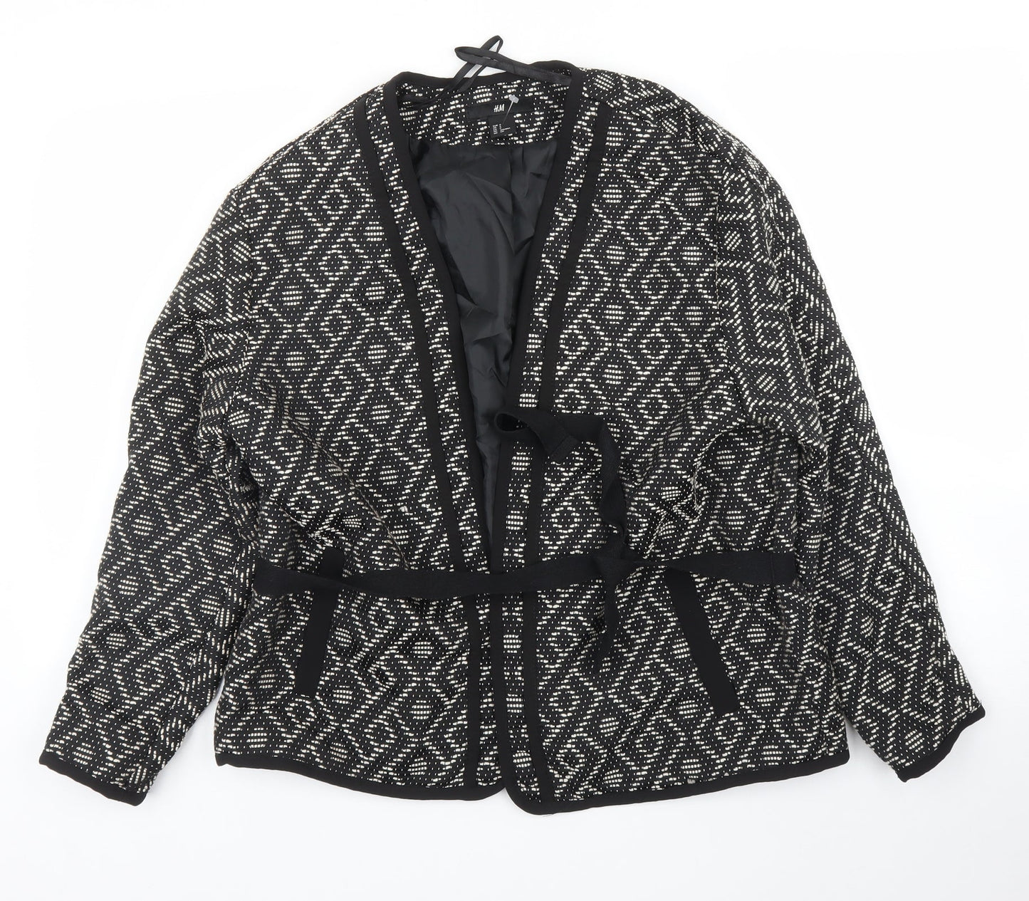 H&M Womens Black Geometric  Jacket Blazer Size S