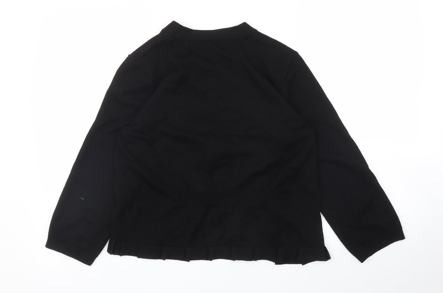 Preworn Womens Black  Rayon Cardigan Jumper Size M