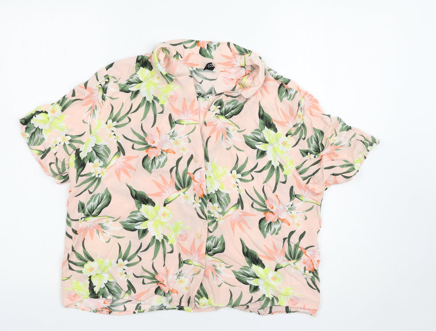 H&M Womens Pink Floral  Basic Button-Up Size 12