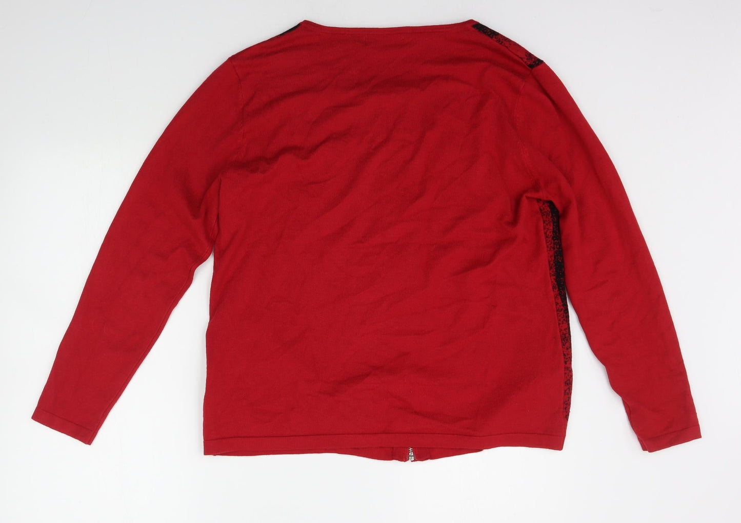 JUST ELEGANCE Womens Red Striped  Pullover Jumper Size L