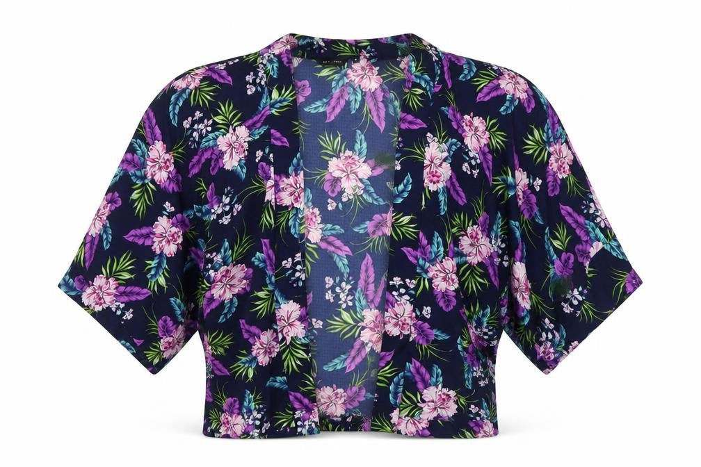 New Look Womens Blue Floral  Cardigan Jumper Size 12