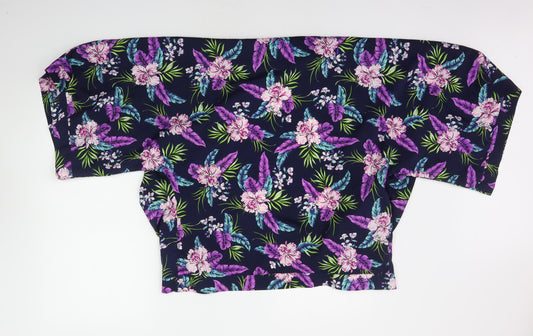New Look Womens Blue Floral  Cardigan Jumper Size 12