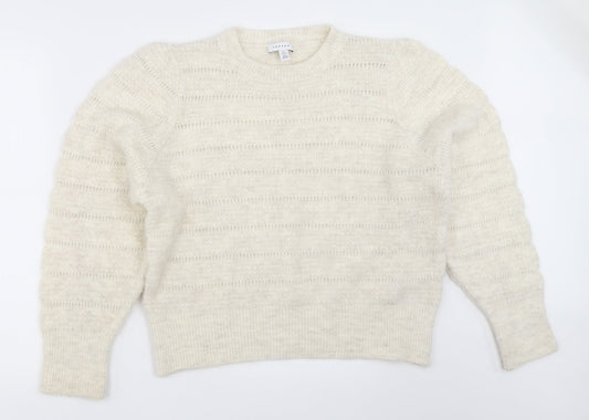 Topshop Womens Ivory   Pullover Jumper Size L