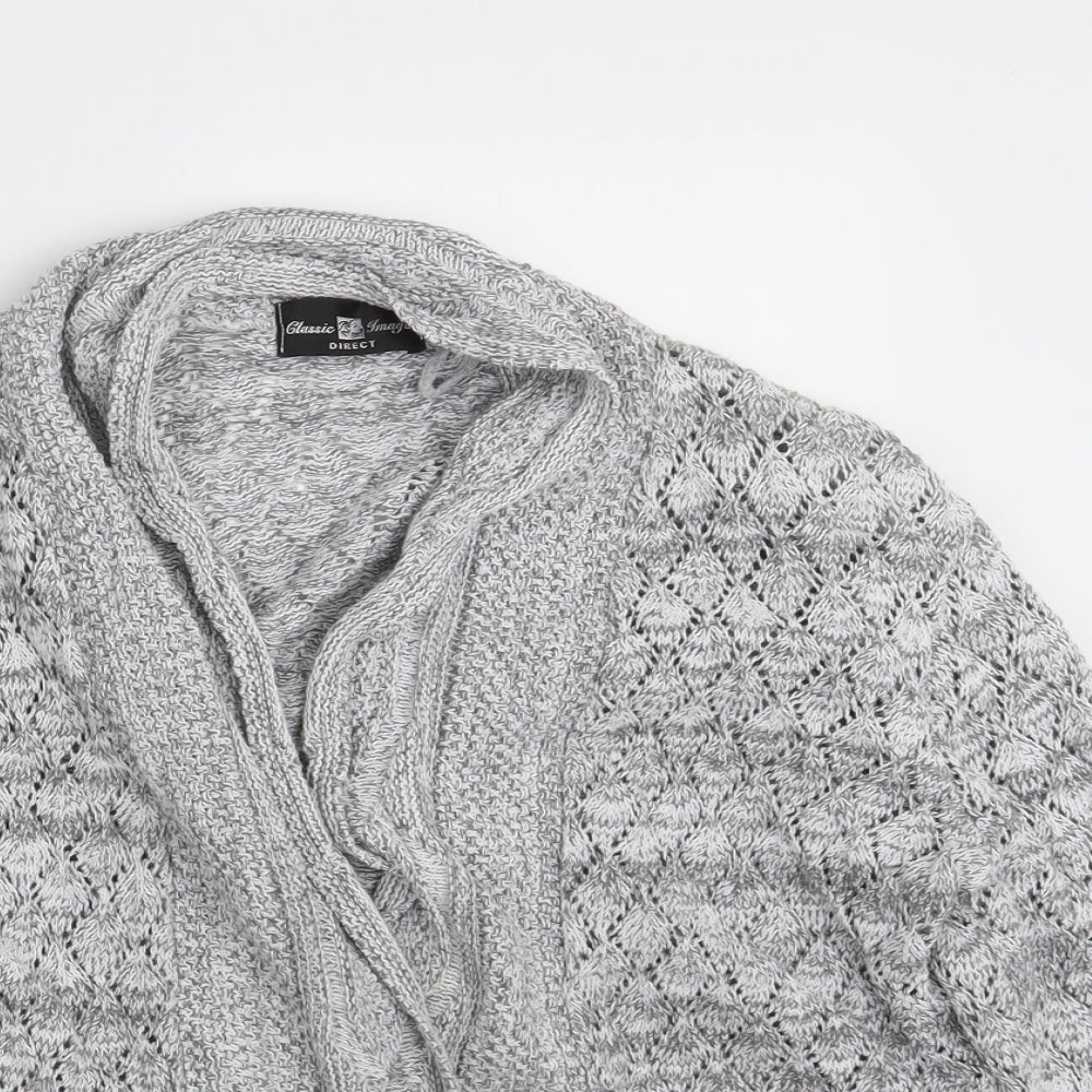 Classic Image Womens Grey  Knit Wrap Jumper Size M