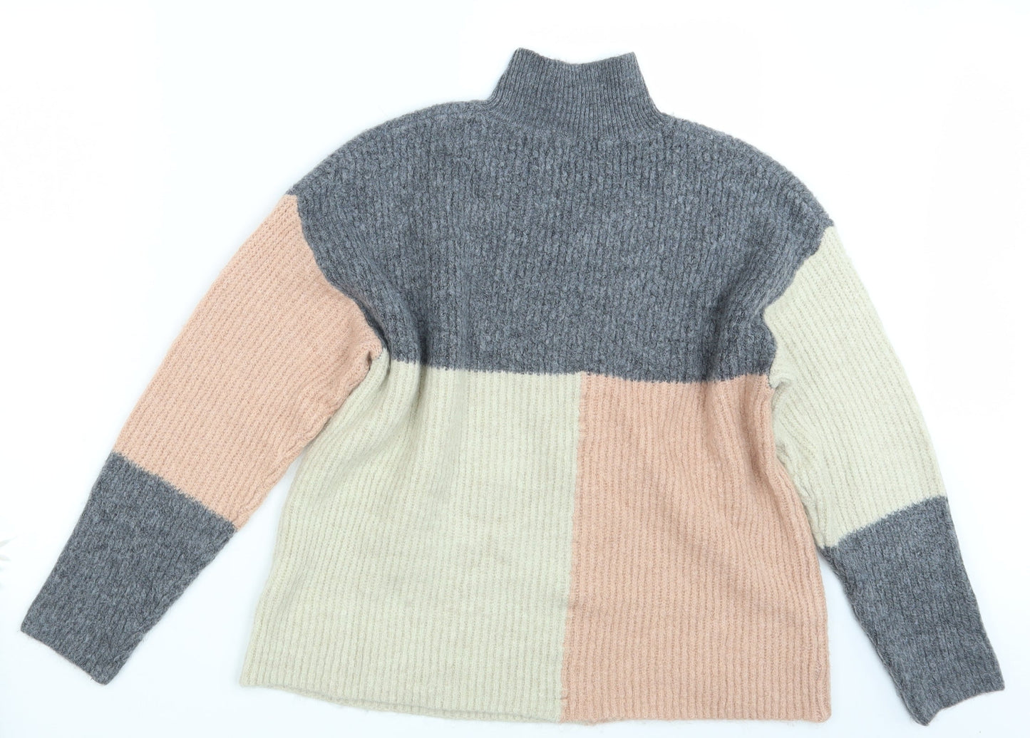 Red Herring Womens Multicoloured Geometric Knit Pullover Jumper Size 10