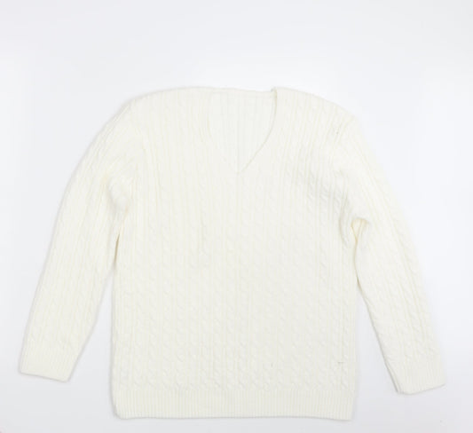 Preworn Womens Ivory  Knit Pullover Jumper One Size