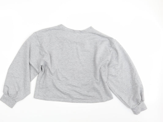 Nasty Gal Womens Grey   Pullover Sweatshirt Size 14  - Cropped