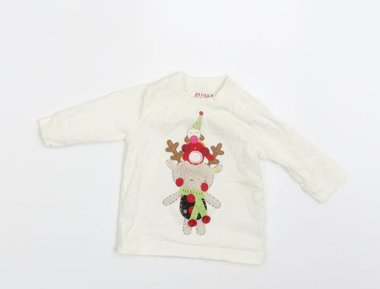 NEXT Girls Orange Floral  Basic T-Shirt Size 3-6 Months  - Seasonal Christmas Festive Holiday