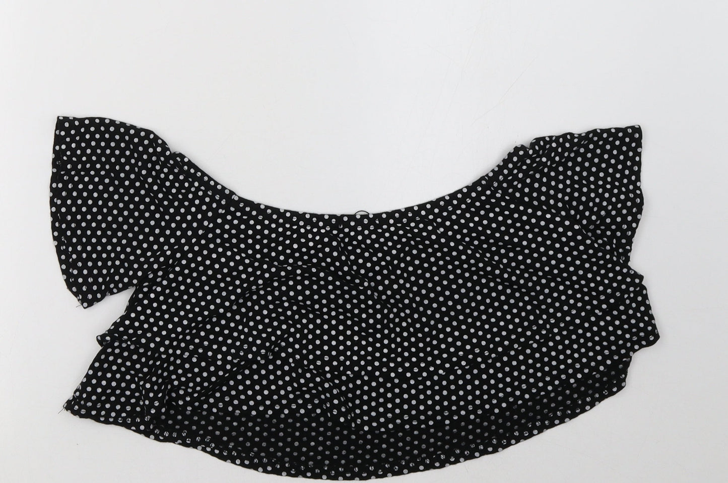 Boohoo Womens Black Polka Dot  Cropped Tank Size 10