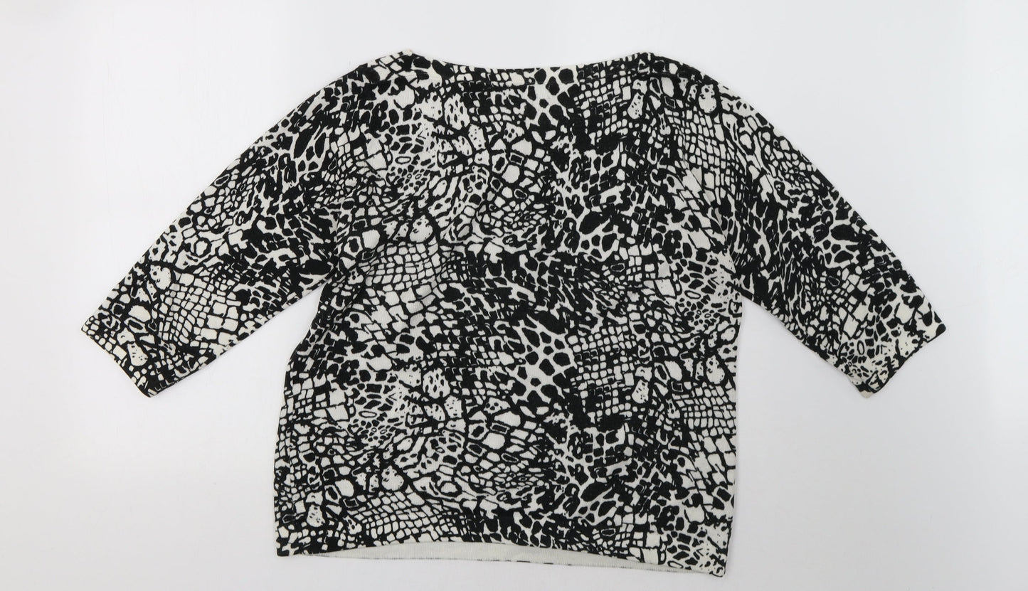 Matalan Womens White Geometric  Pullover Sweatshirt Size 14