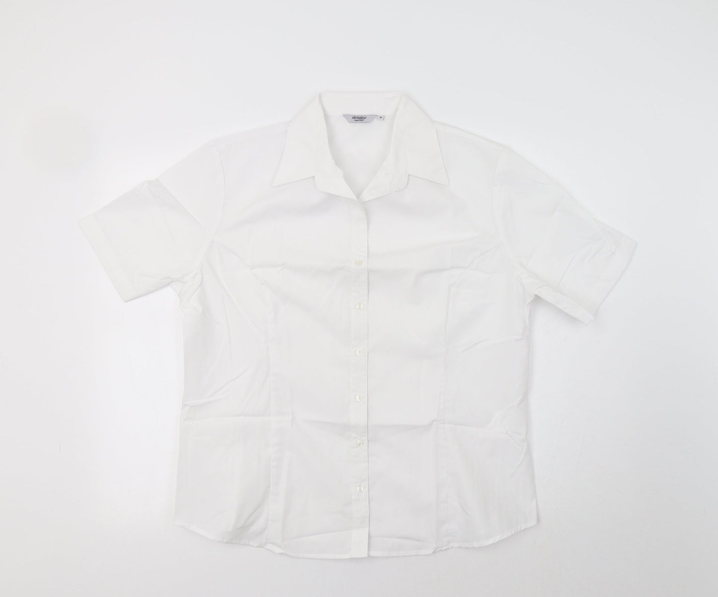 Disley Womens White   Basic Button-Up Size 18
