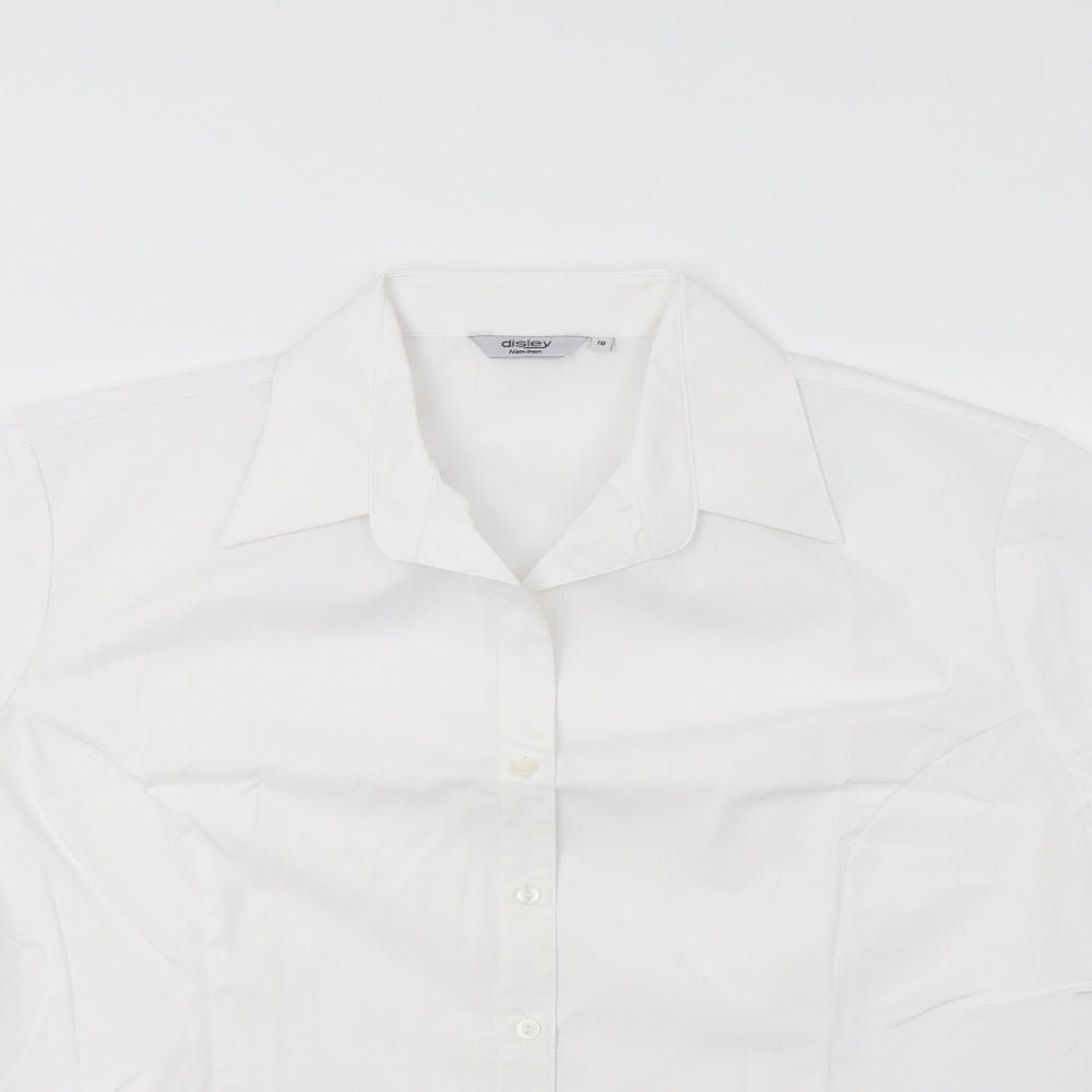 Disley Womens White   Basic Button-Up Size 18