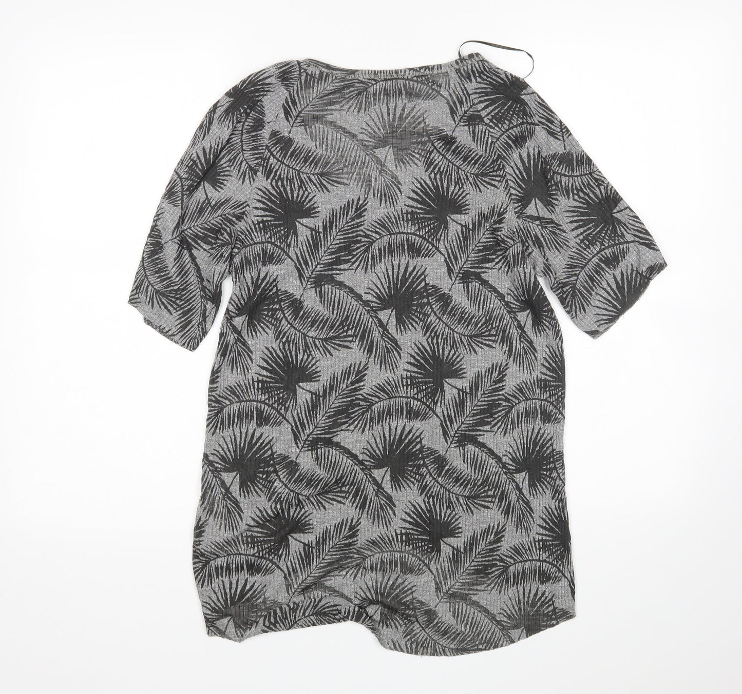 Zara Womens Grey Floral  Basic T-Shirt Size S