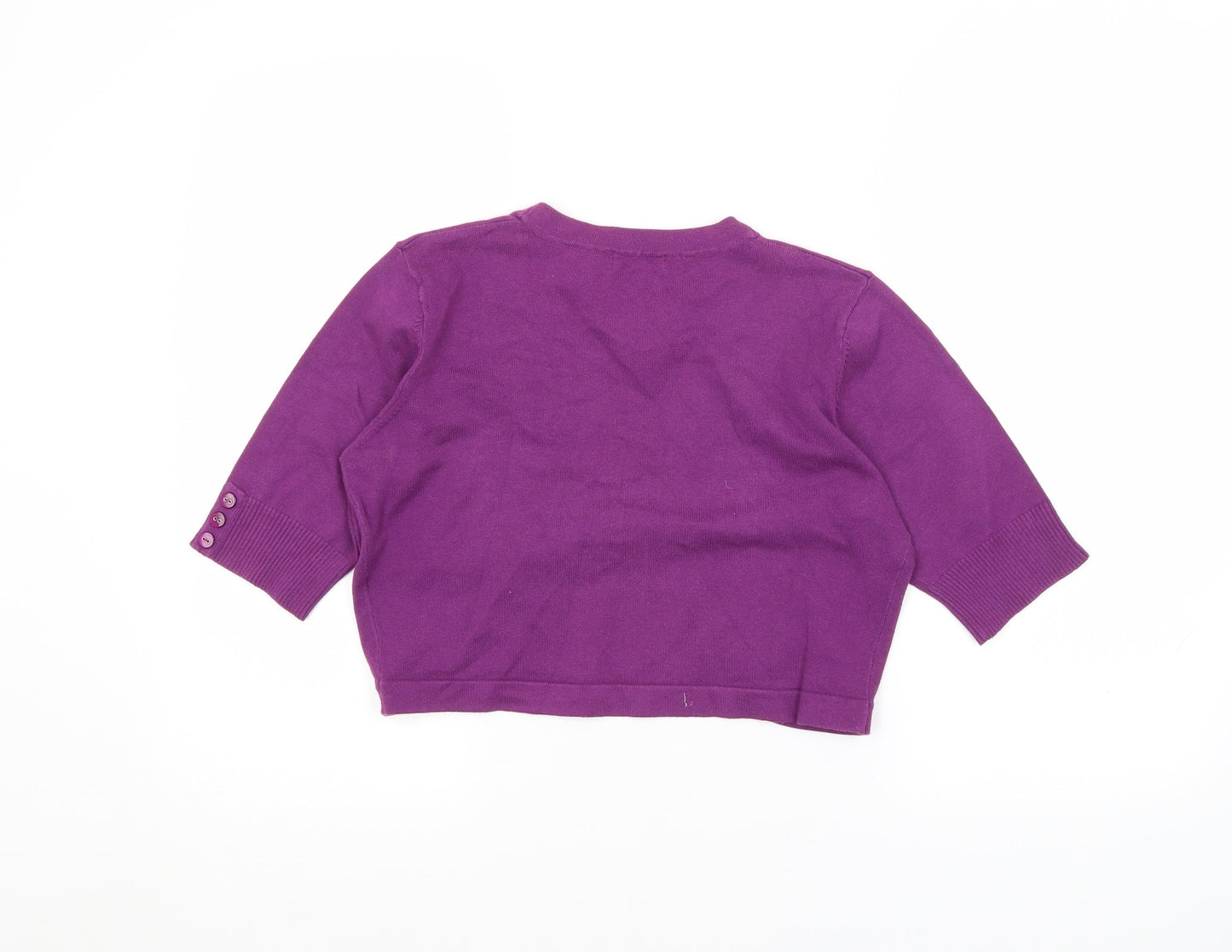 M&Co Womens Purple   Cardigan Jumper Size S