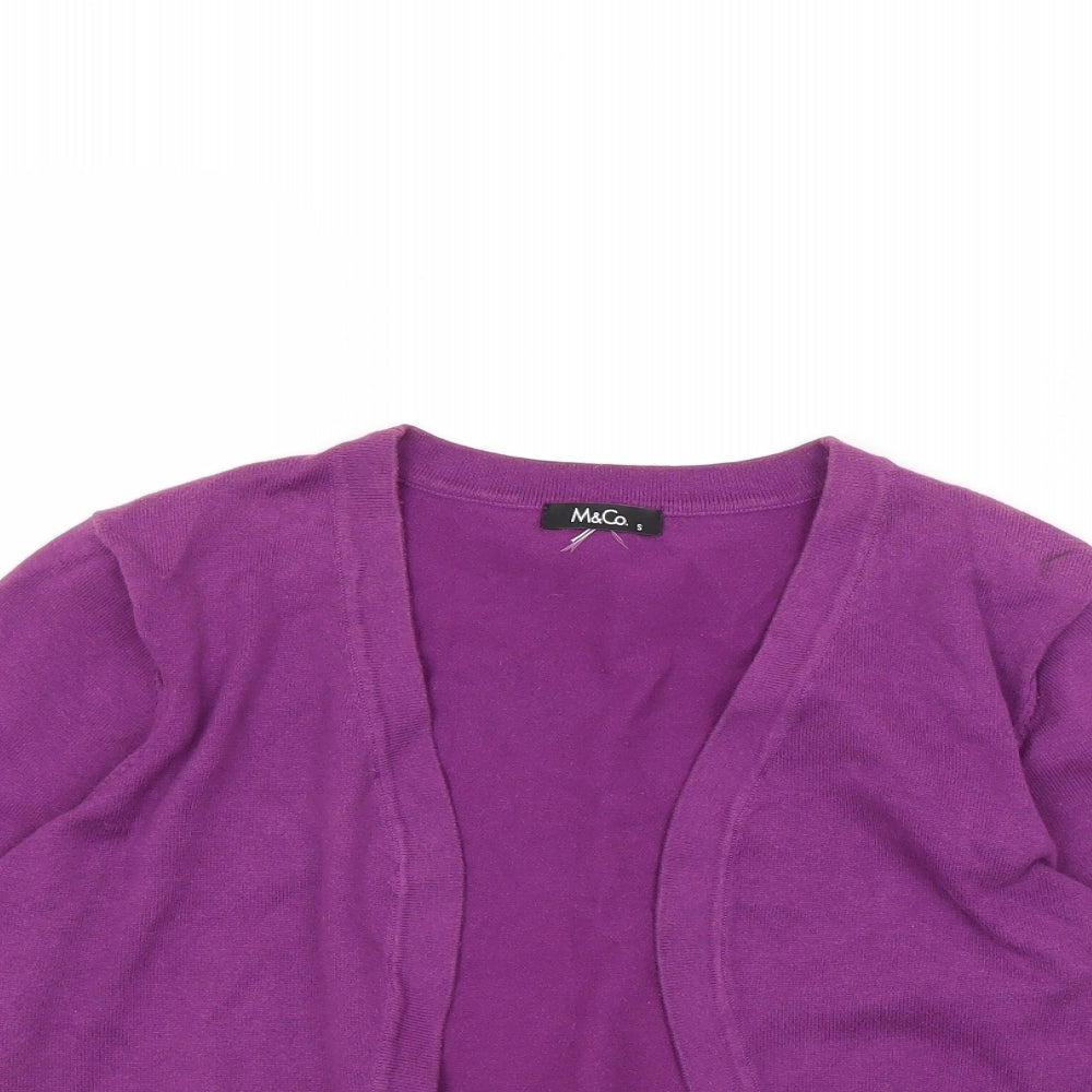 M&Co Womens Purple   Cardigan Jumper Size S