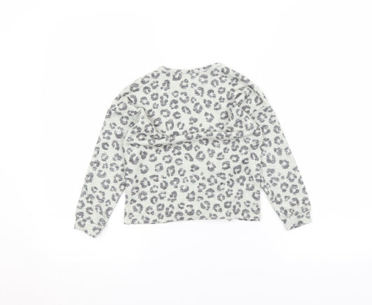 TU Girls Green Animal Print  Pullover Jumper Size 4-5 Years