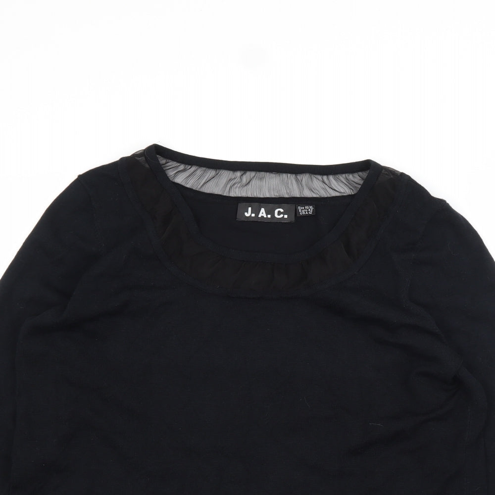 J.A.C. Womens Black   Basic T-Shirt Size XL