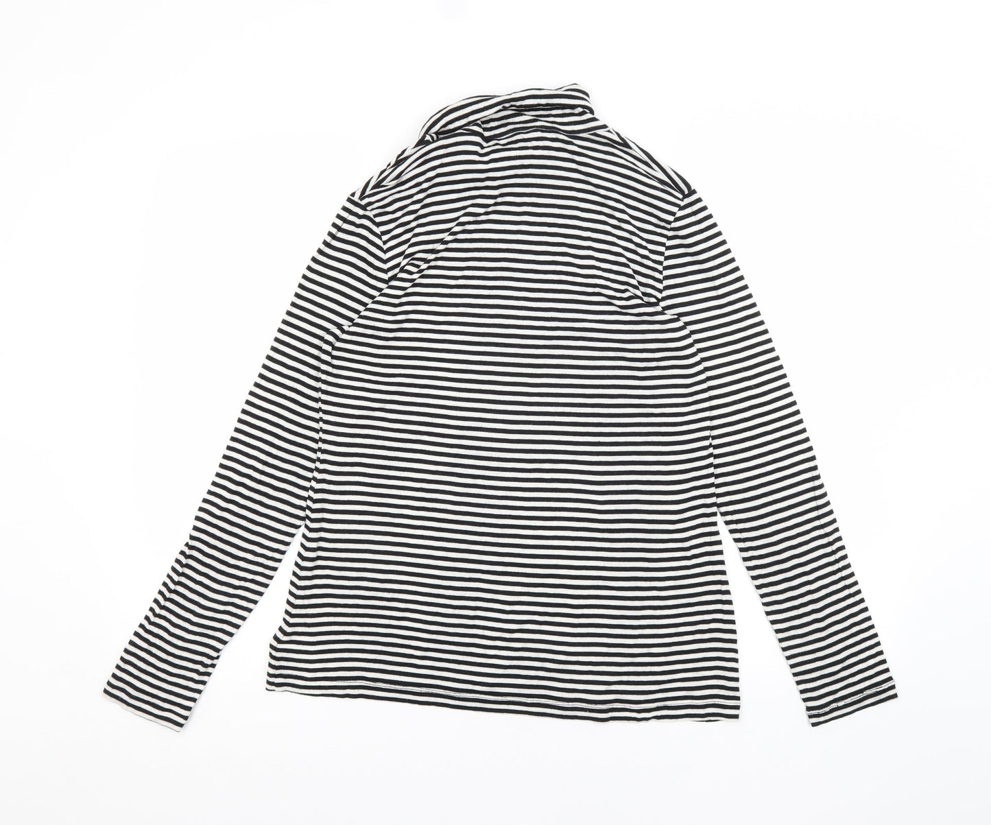 ESMARA Womens White Striped  Basic T-Shirt Size M