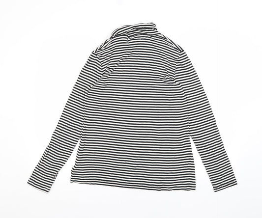 ESMARA Womens White Striped  Basic T-Shirt Size M