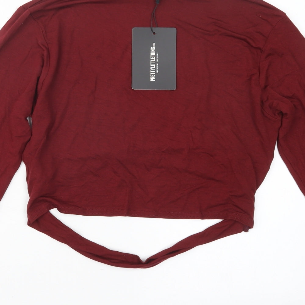 PRETTYLITTLETHING Womens Red   Cropped T-Shirt Size 12
